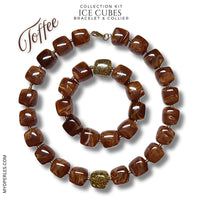 Kit bracelet & collier - Collection Ice cubes - Toffee