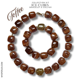 Kit bracelet & collier - Collection Ice cubes - Toffee
