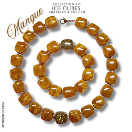 Kit bracelet & collier - Collection Ice cubes - Mangue