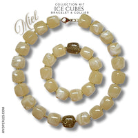 Kit bracelet & collier - Collection Ice cubes - Miel