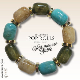 Kit bracelet  - Collection POP Rolls - Vert mousse & Sable