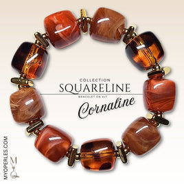 Kit bracelet  - Collection SquareLine - Cornaline