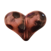 30 - Cœur en acrylique, Léopard mauve