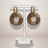 Boucles d'Oreilles Créoles Rectangulaires en Acier Inoxydable 303 Plaqué doré
