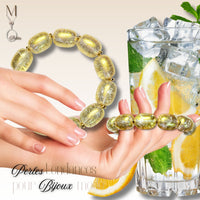 3- Olives en verre 12MM x 15MM, style Murano Crystal'Or