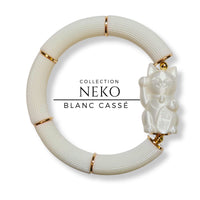12- Chat chanceux Neko, Blanc cassé