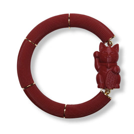 Bracelet Chat chanceux Neko, Rouge Carmin