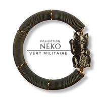 3- Chat chanceux Neko, Vert Militaire
