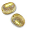 3- Olives en verre 12MM x 15MM, style Murano Crystal'Or
