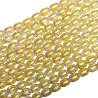 3- Olives en verre 12MM x 15MM, style Murano Crystal'Or