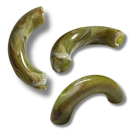 9 - Tubes courbes pour créoles C, Olivine marbré