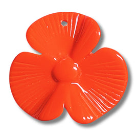 16- Pendentif fleurs 3 pétales, Trèfle Orange