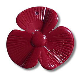 20- Pendentif fleurs 3 pétales, Trèfle Rouge foncé