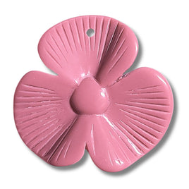19- Pendentif fleurs 3 pétales, Trèfle Rose ancien foncé