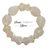 1- Galet Twisty, Blanc cassé marbré