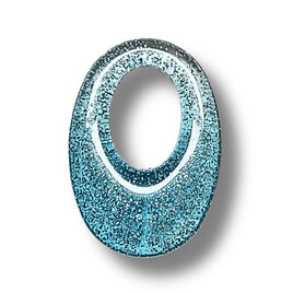 15 -Pendentif Goutte, Glitter turquoise