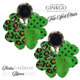 Kit boucles d'oreilles - Collection Gingko - Trio Vert clair